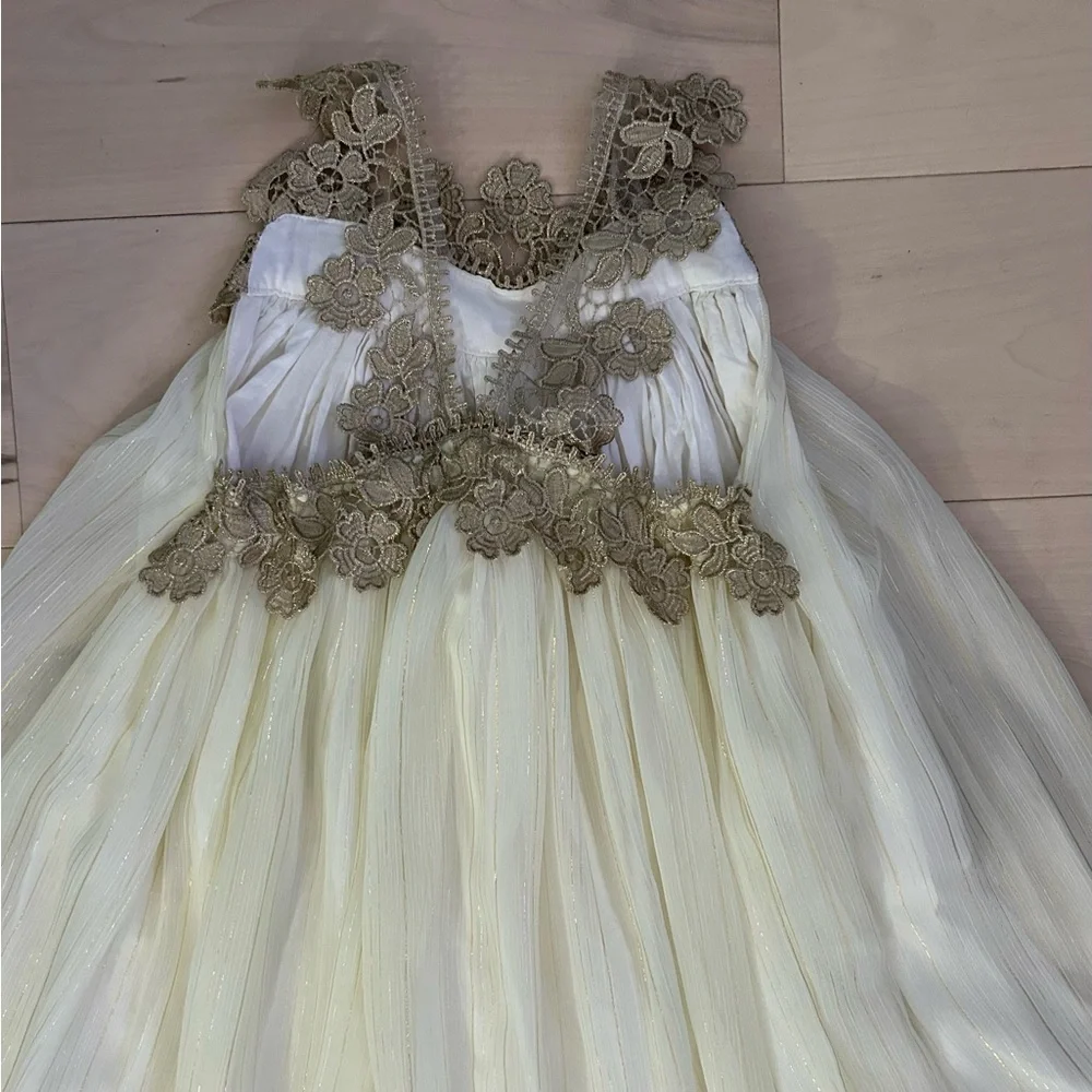 Sweet Boutons Metallic Thread Kids Dress Girls Size 7 - Picture 7 of 17